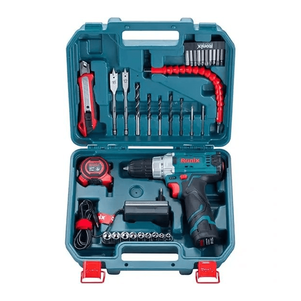 کیت دریل چکشی شارژی رونیکس 12 ولت مدل RS-8611